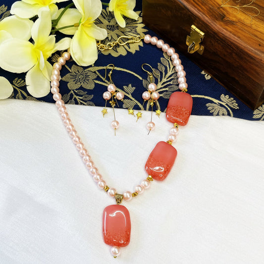 Pink Star Delight Necklace Set