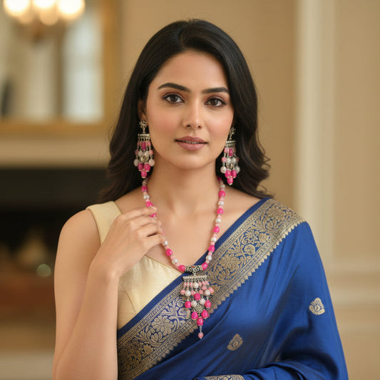 Pastel Pink Pendant Necklace Set