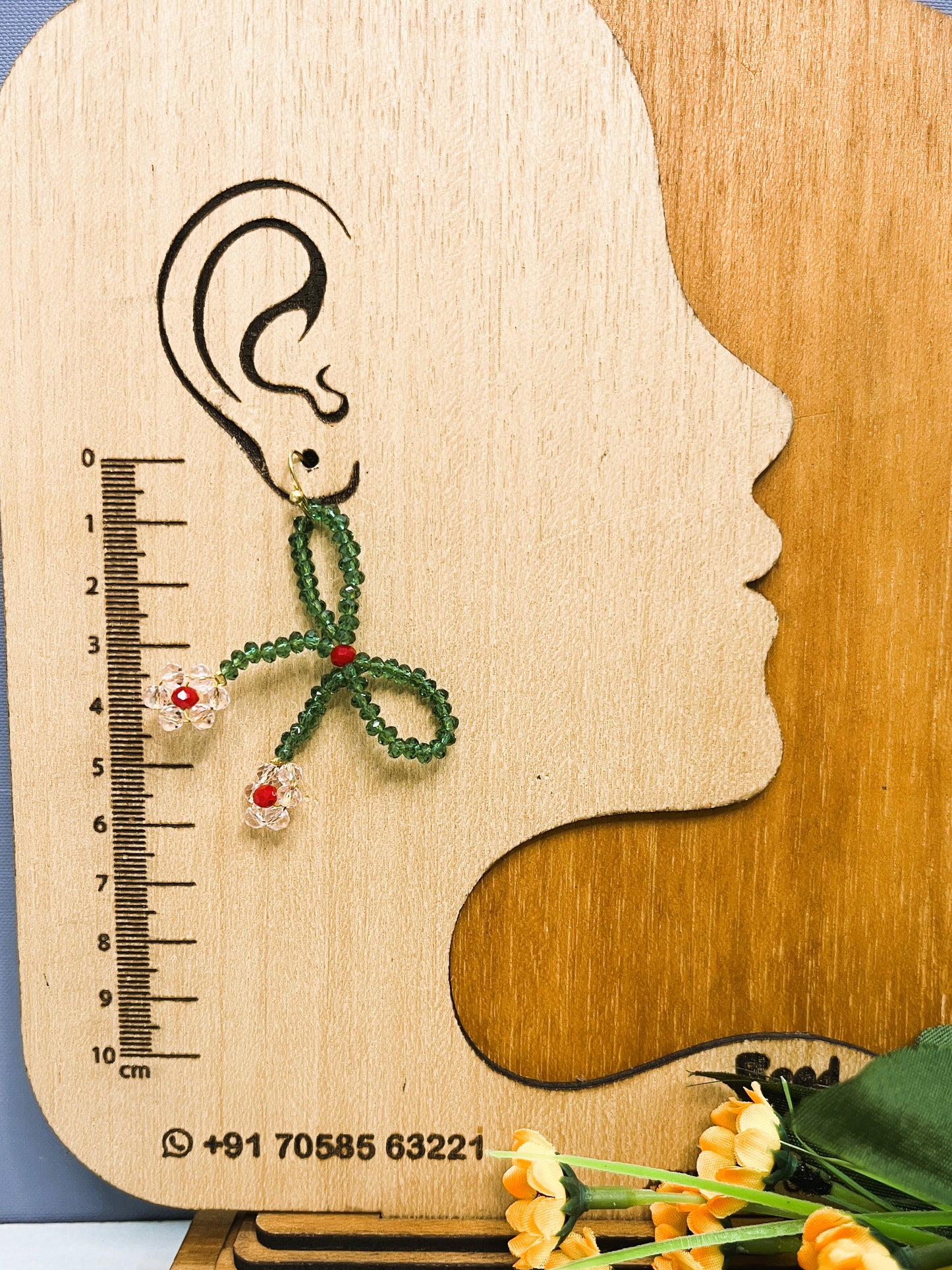 Red Green Bow Necklace Set