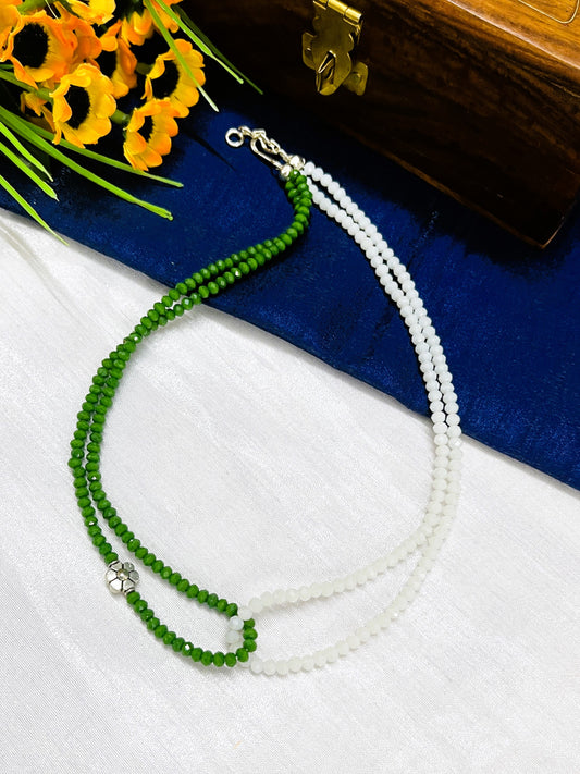 Twin Tone Green-White Choker