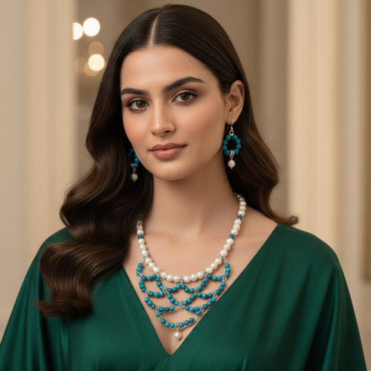 Chandelier Agate Bead Necklace