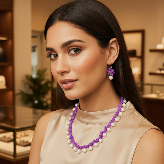 Purple Grace Layered Necklace Set