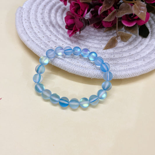 Ocean Frost Aura Glass Bracelet