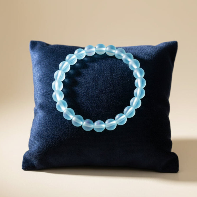 Ocean Frost Aura Glass Bracelet