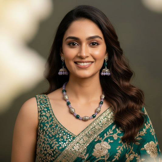 Agate Regal Bloom Necklace Set