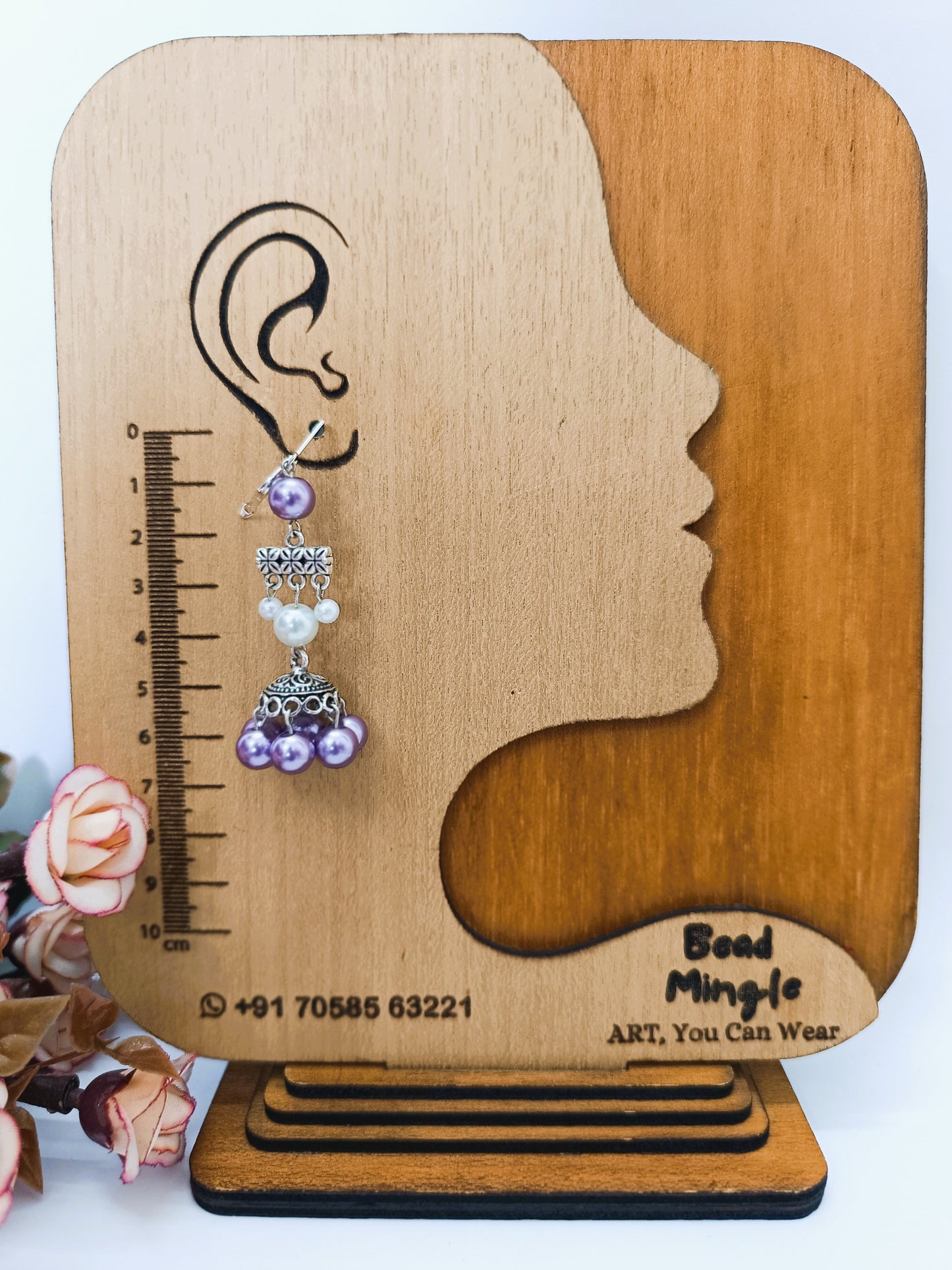 White Violet Pearl Necklace Set
