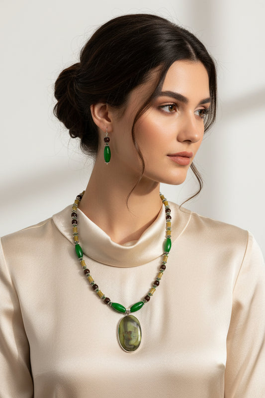 Green Jasper Harmony Necklace Set