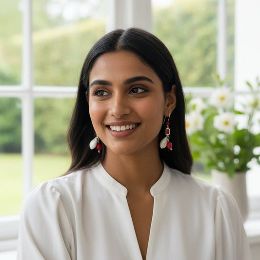 Rangriti Cowrie Drop Earrings