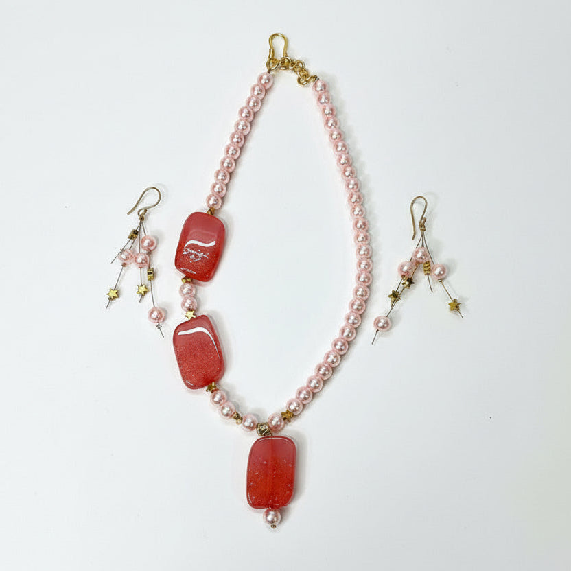 Pink Star Delight Necklace Set