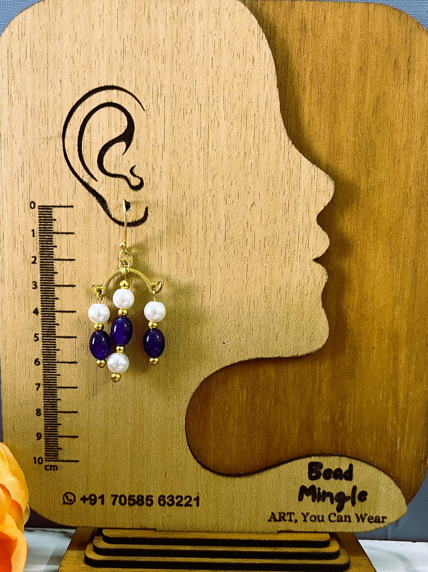 Vibrant Orange Blue Necklace Set