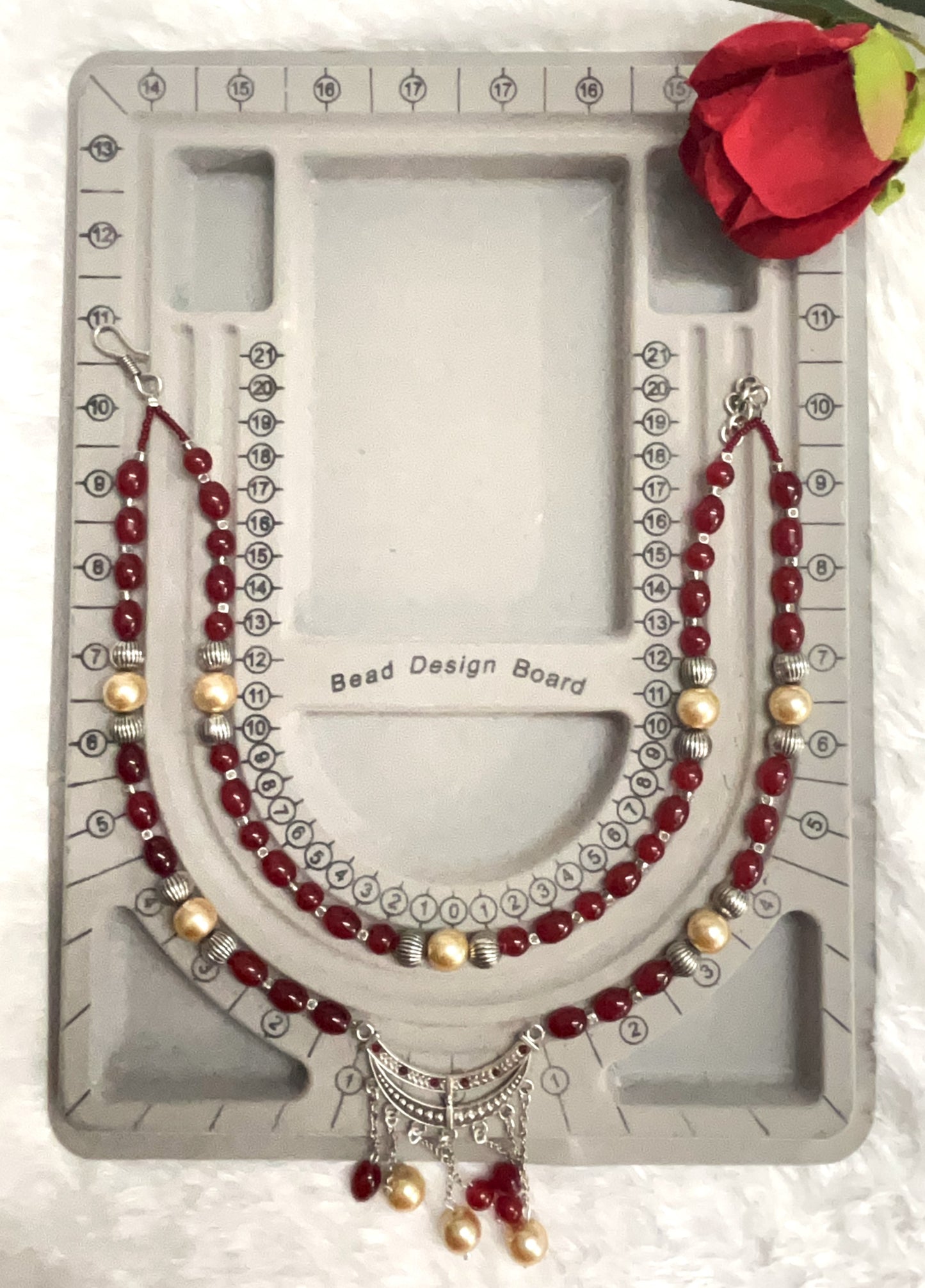 Maroon Ethnic Grace Necklace Set