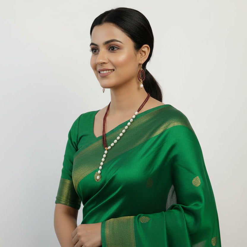 Pink Maroon Contrast Necklace Set