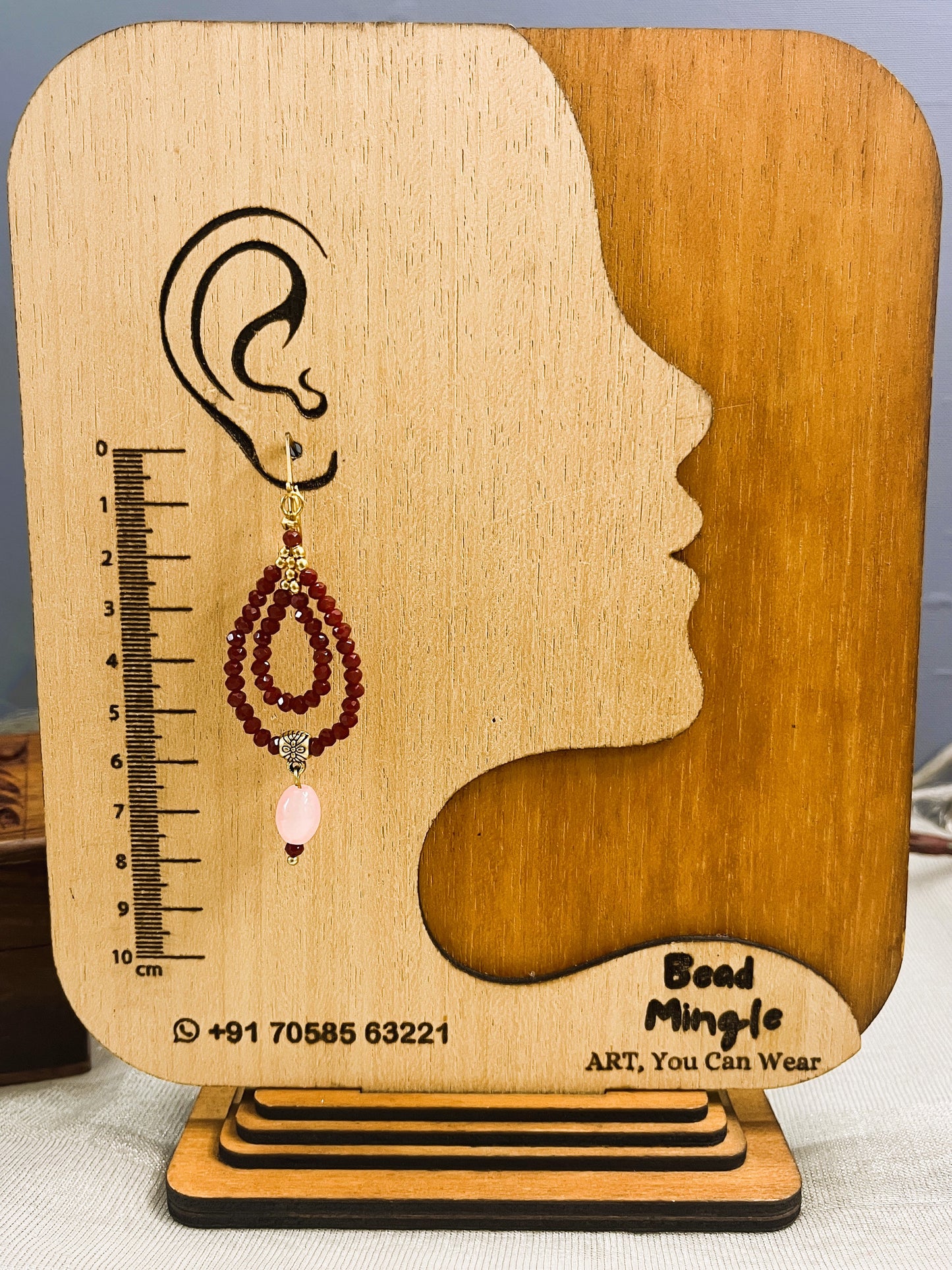 Pink Maroon Contrast Necklace Set