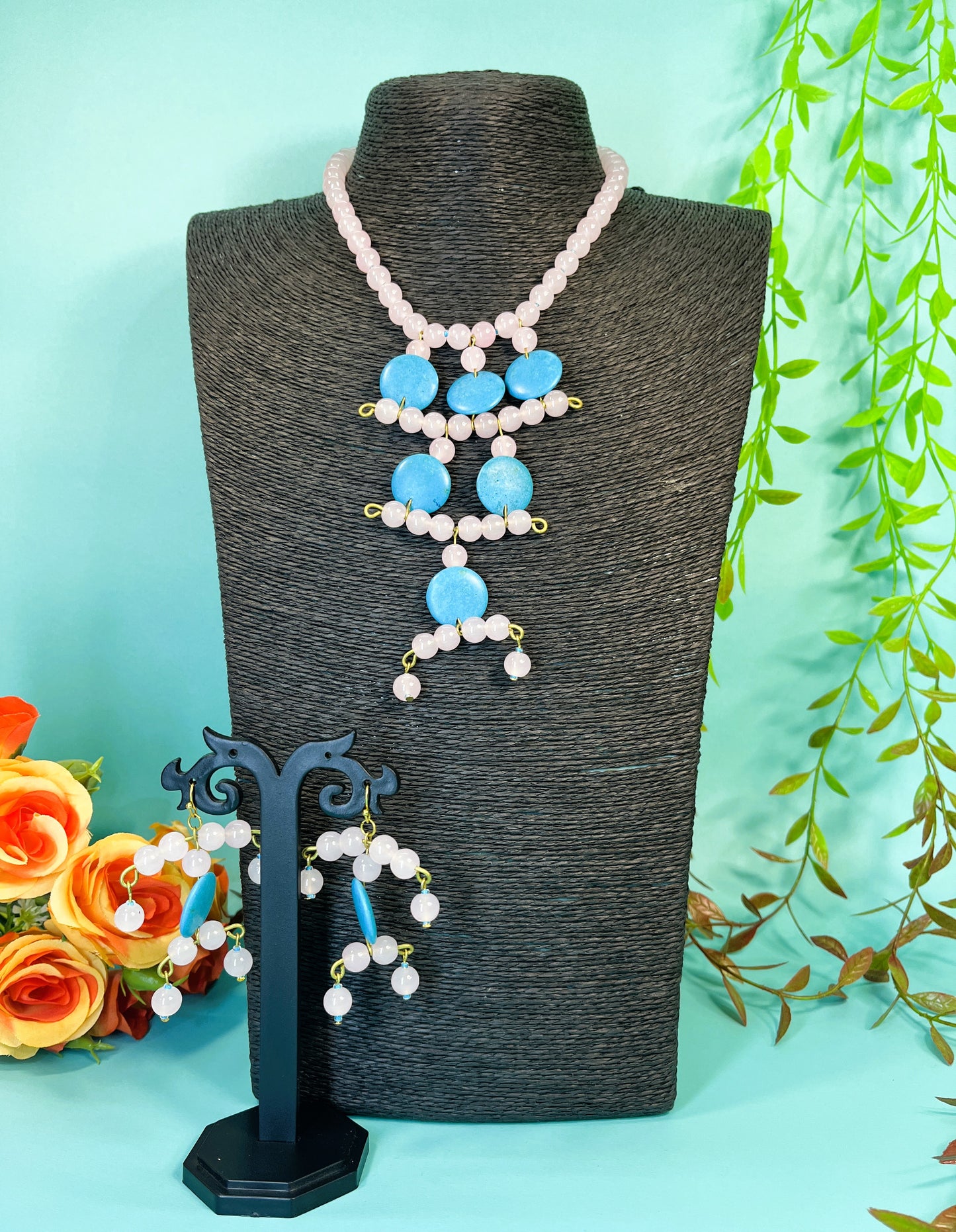 Turquoise Blossom Necklace Set