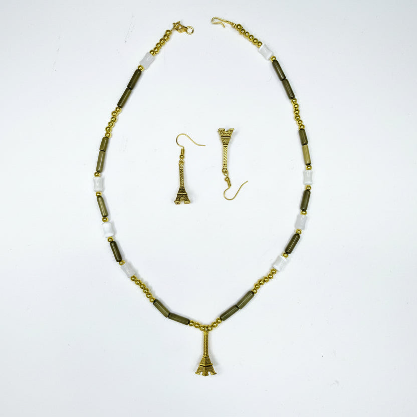 Parisian Tower Charm Necklace Set