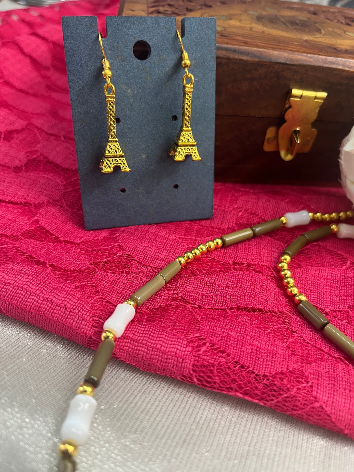 Parisian Tower Charm Necklace Set