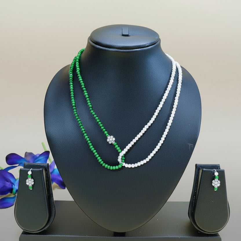 Twin Tone Green-White Choker