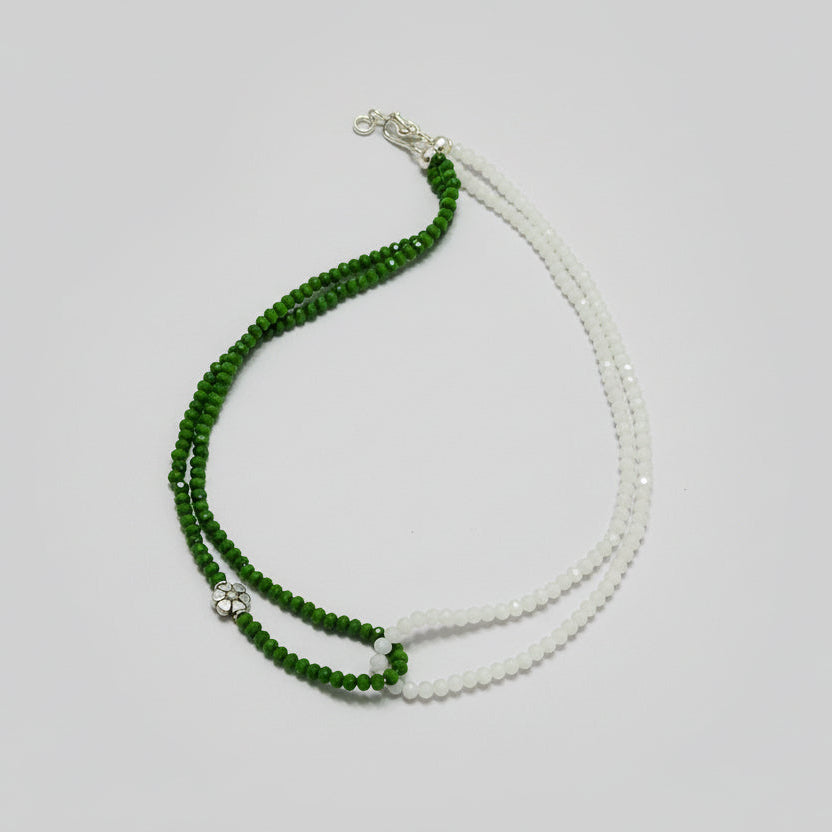 Twin Tone Green-White Choker