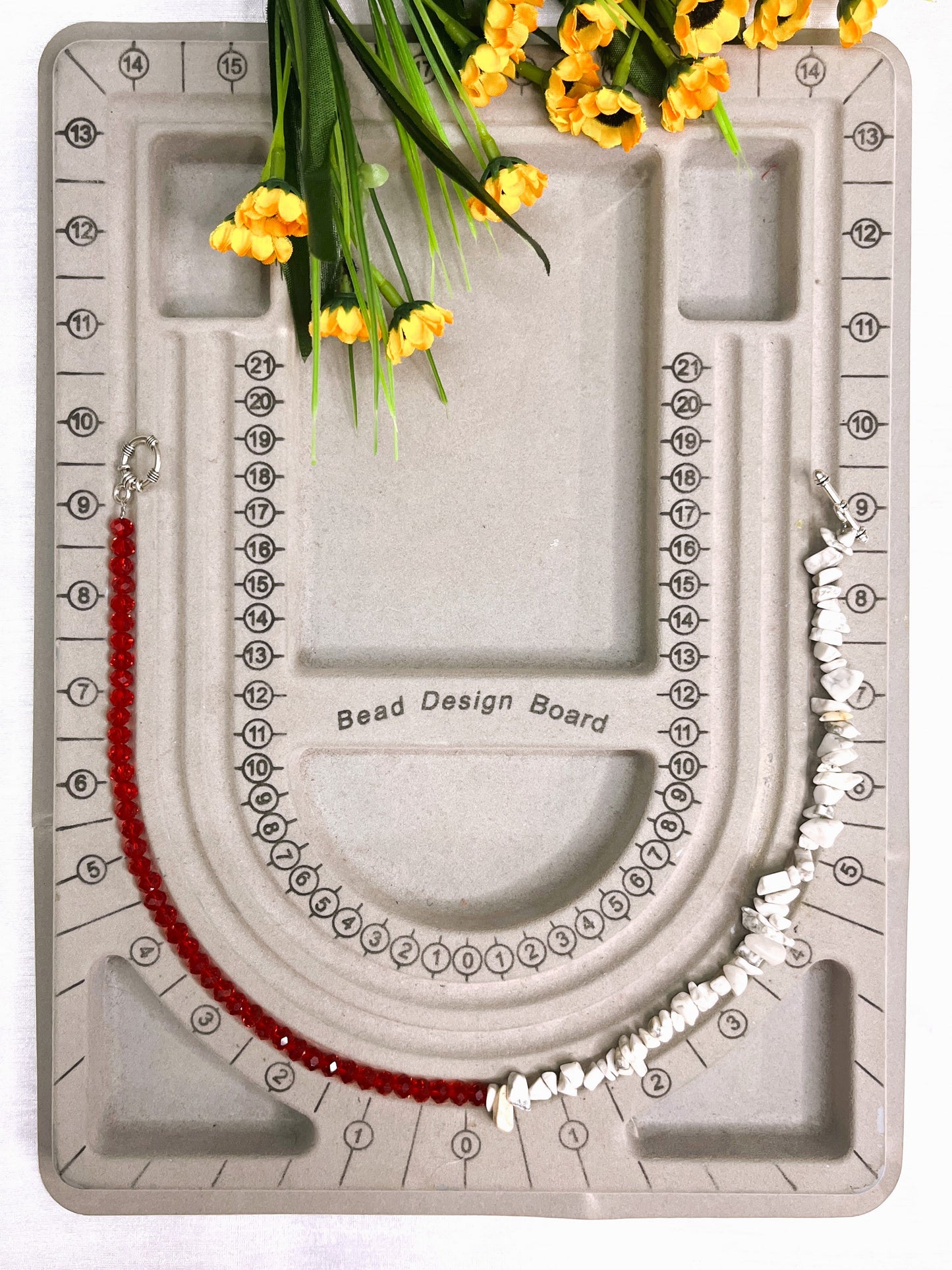 Red & White Reversible Necklace Set