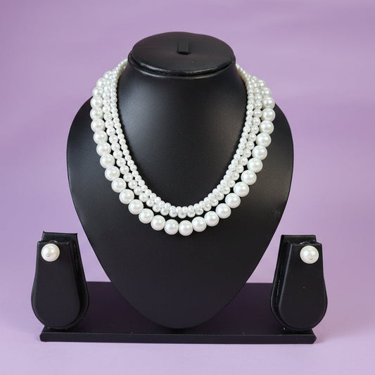 Pearl Waterfall Choker Necklace Set