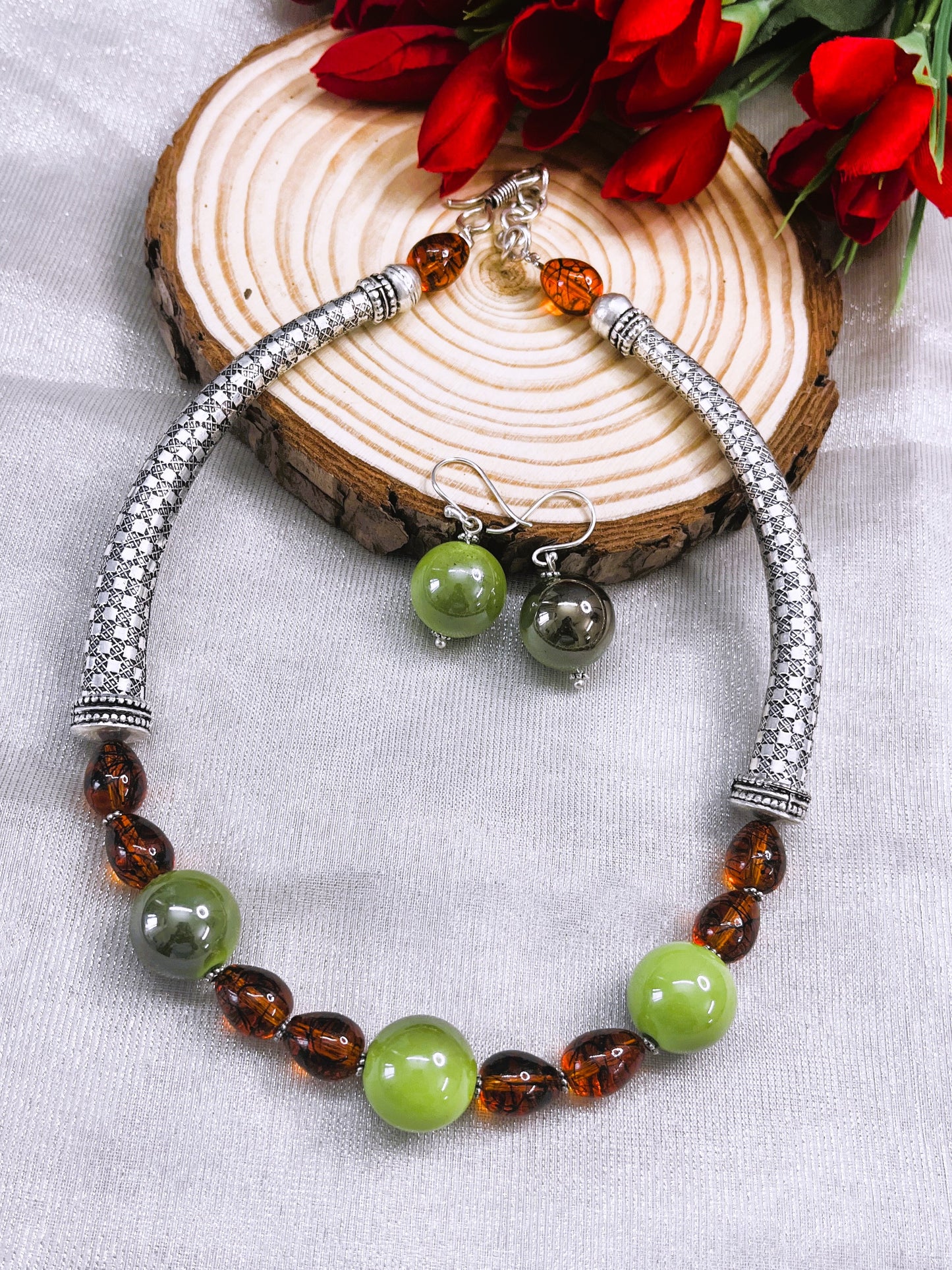 Vibrant Shaded Fusion Necklace Set