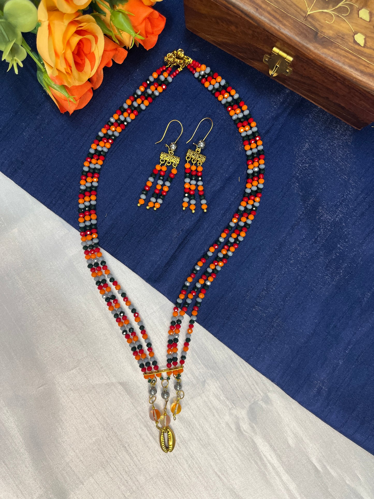 Multi-color Shell Art Necklace Set