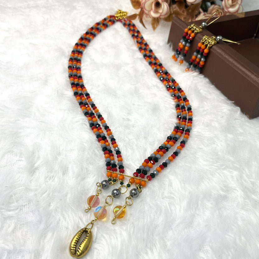 Multi-color Shell Art Necklace Set