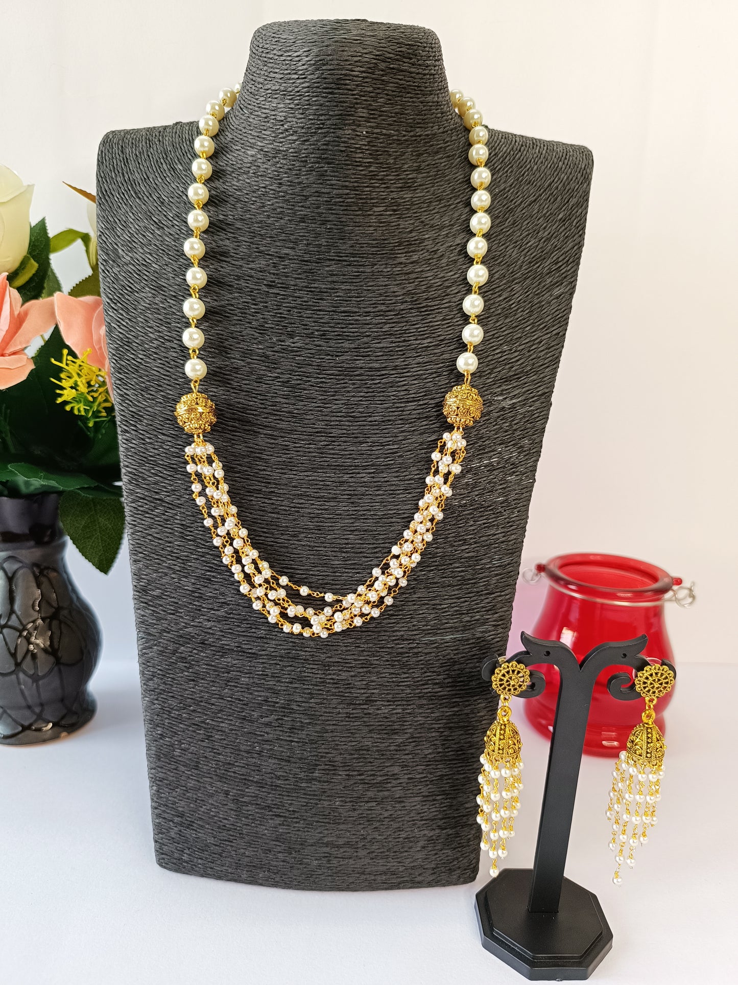 Pearl Ganthanmala Necklace Set