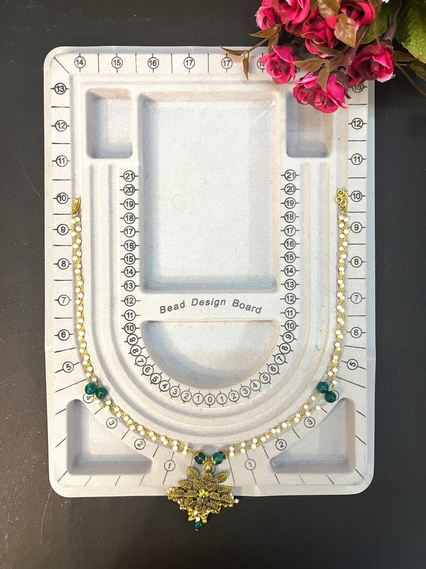 Golden Jade Blossom Necklace Set