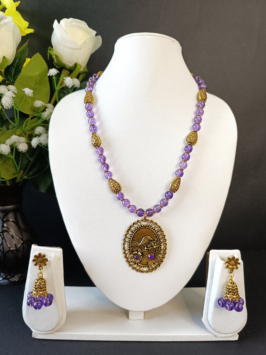 Brinjal Opulence Necklace Set