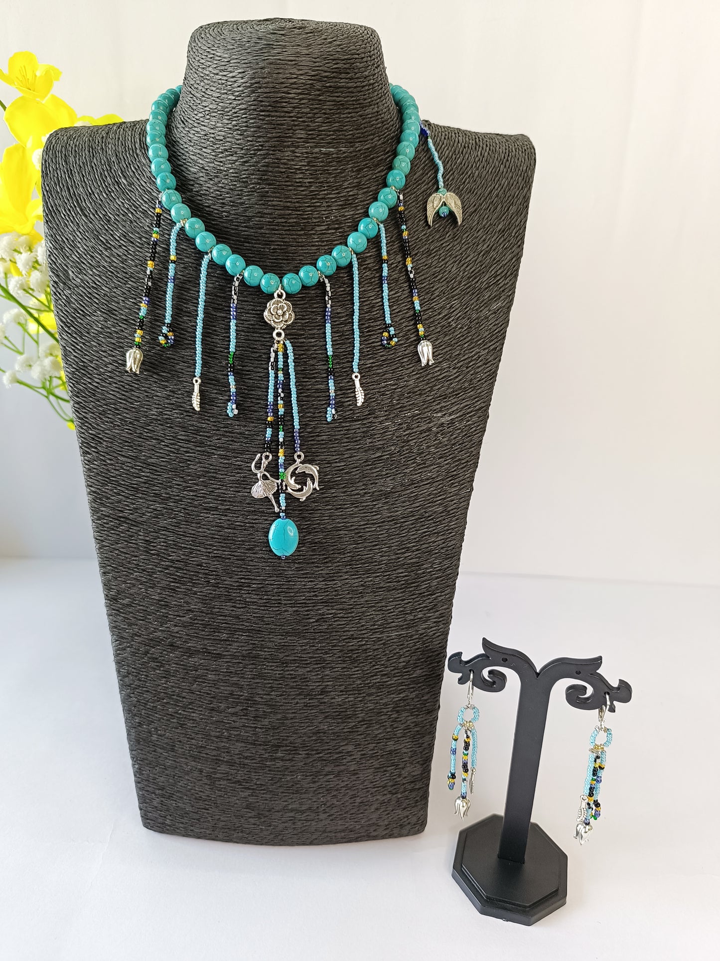 Firoza Charm Latkan Necklace Set