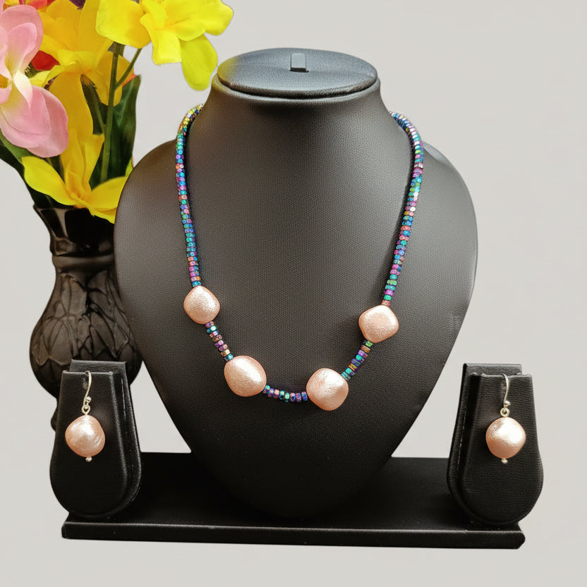 Rainbow Nut Bead Necklace Set