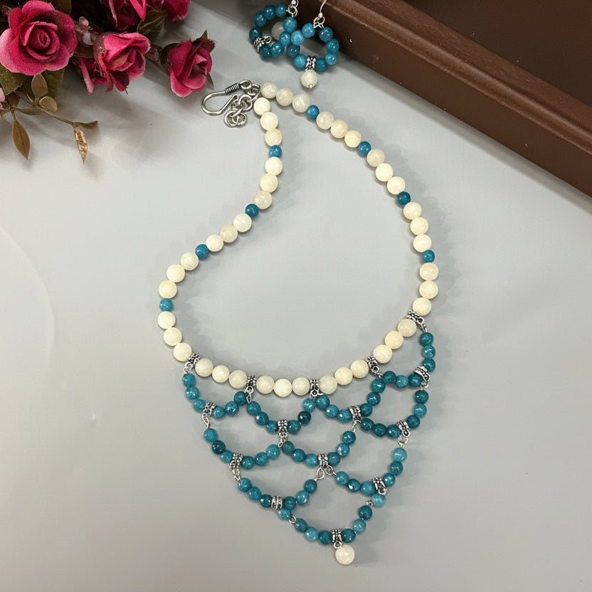 Chandelier Agate Bead Necklace