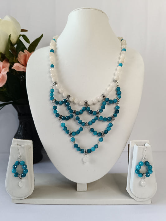 Chandelier Agate Bead Necklace