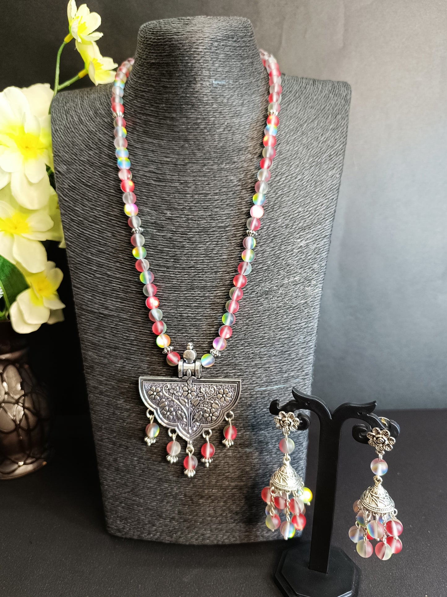 Mermaid Wine-Red Necklace Set