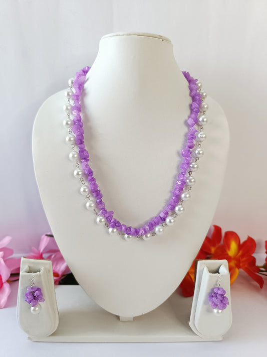 Purple Grace Layered Necklace Set