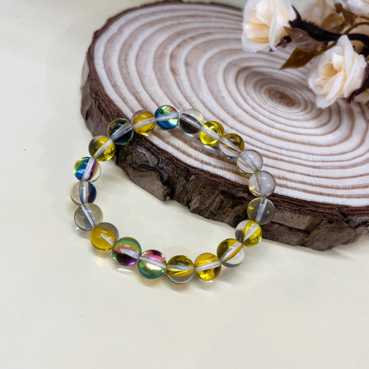 Sunlit Glow Yellow Aura Glass Bracelet