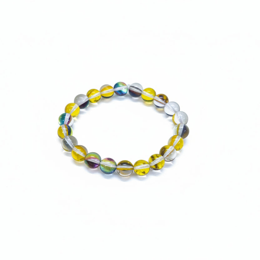 Sunlit Glow Yellow Aura Glass Bracelet