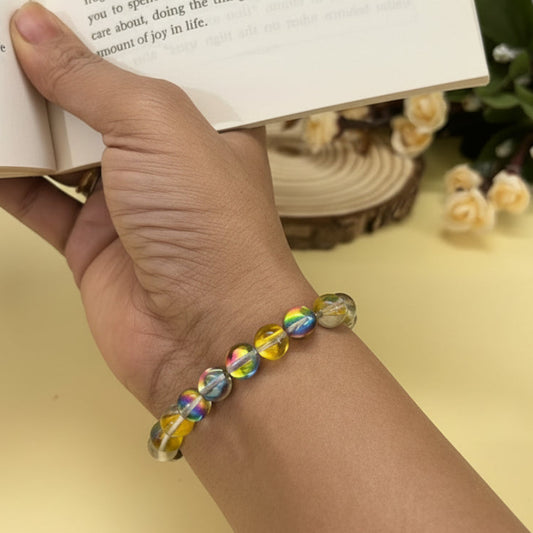 Sunlit Glow Yellow Aura Glass Bracelet