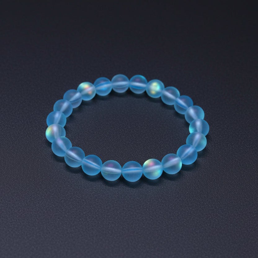 Ocean Frost Aura Glass Bracelet
