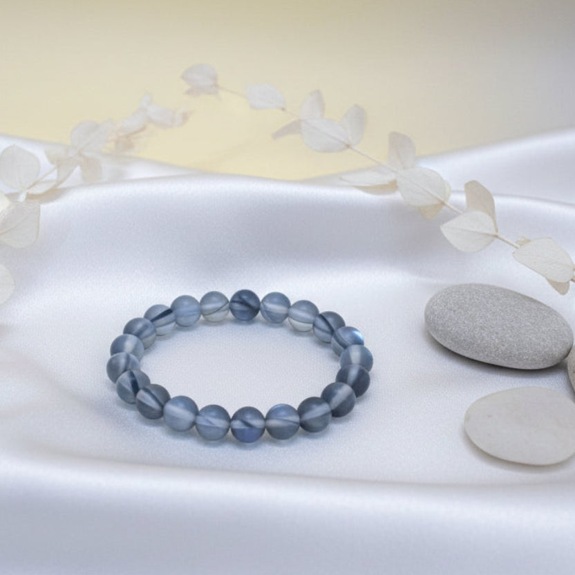 Black Frosted Glass Bracelet