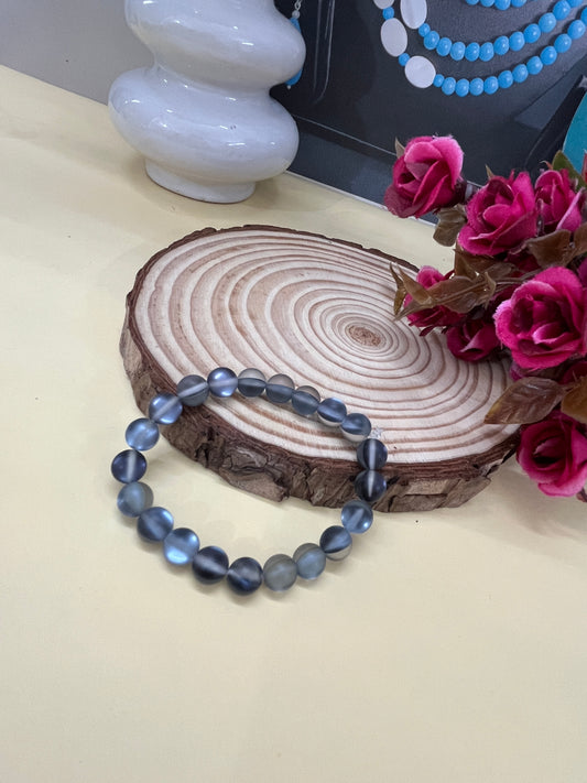 Black Frosted Glass Bracelet