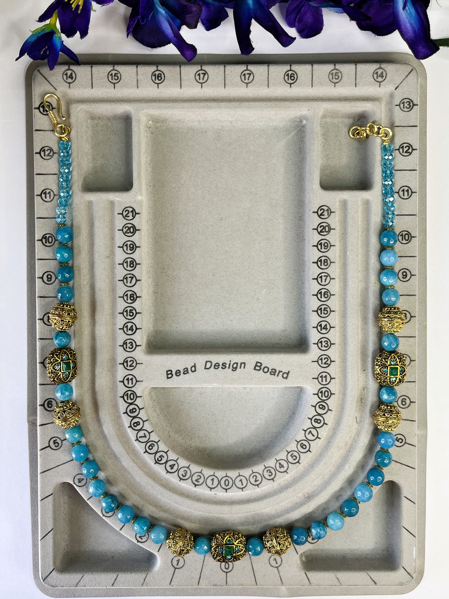 Aquamarine Kundan Opera Necklace Set