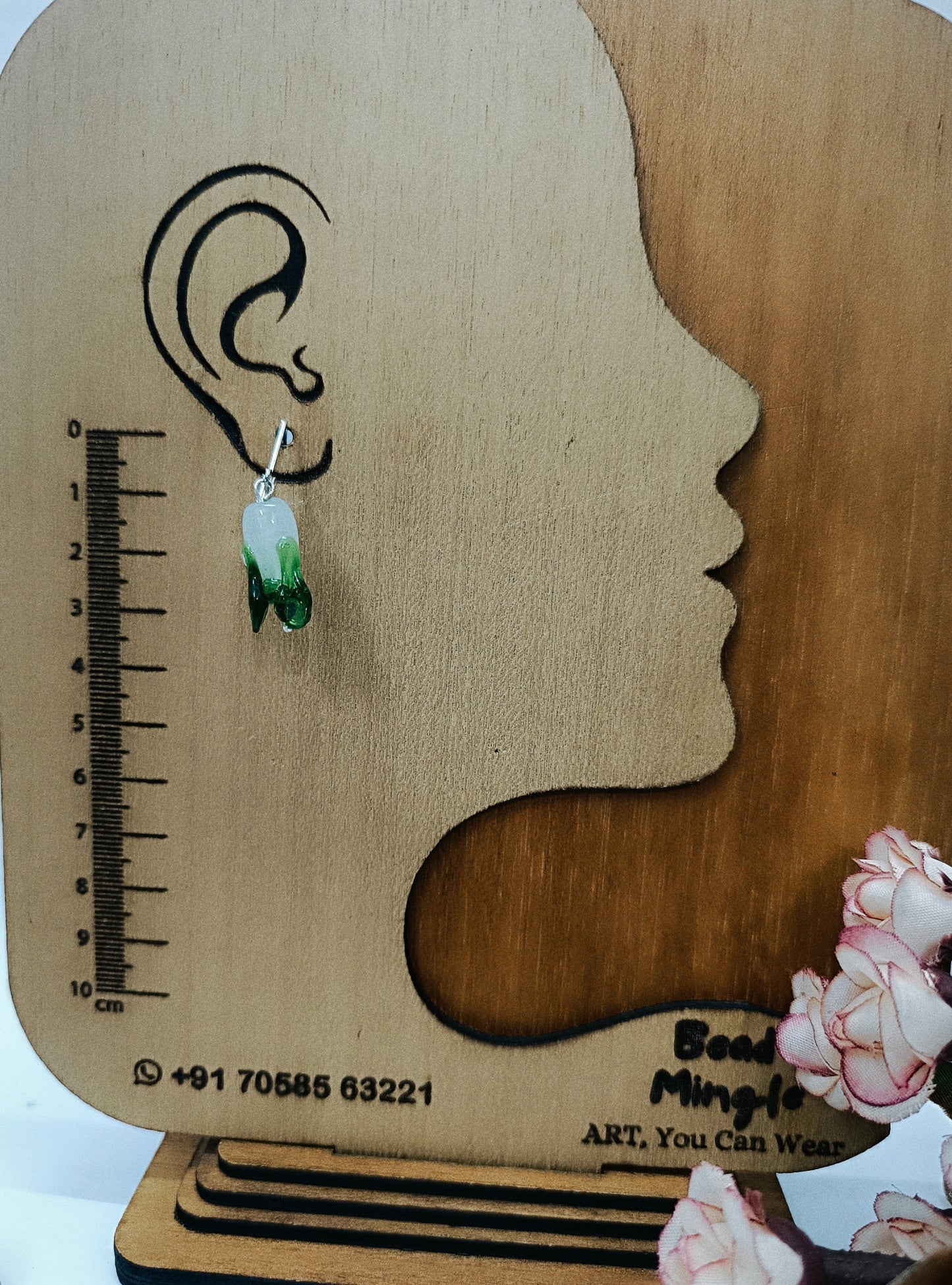 Artisan Tulip Green-Maroon Necklace Set