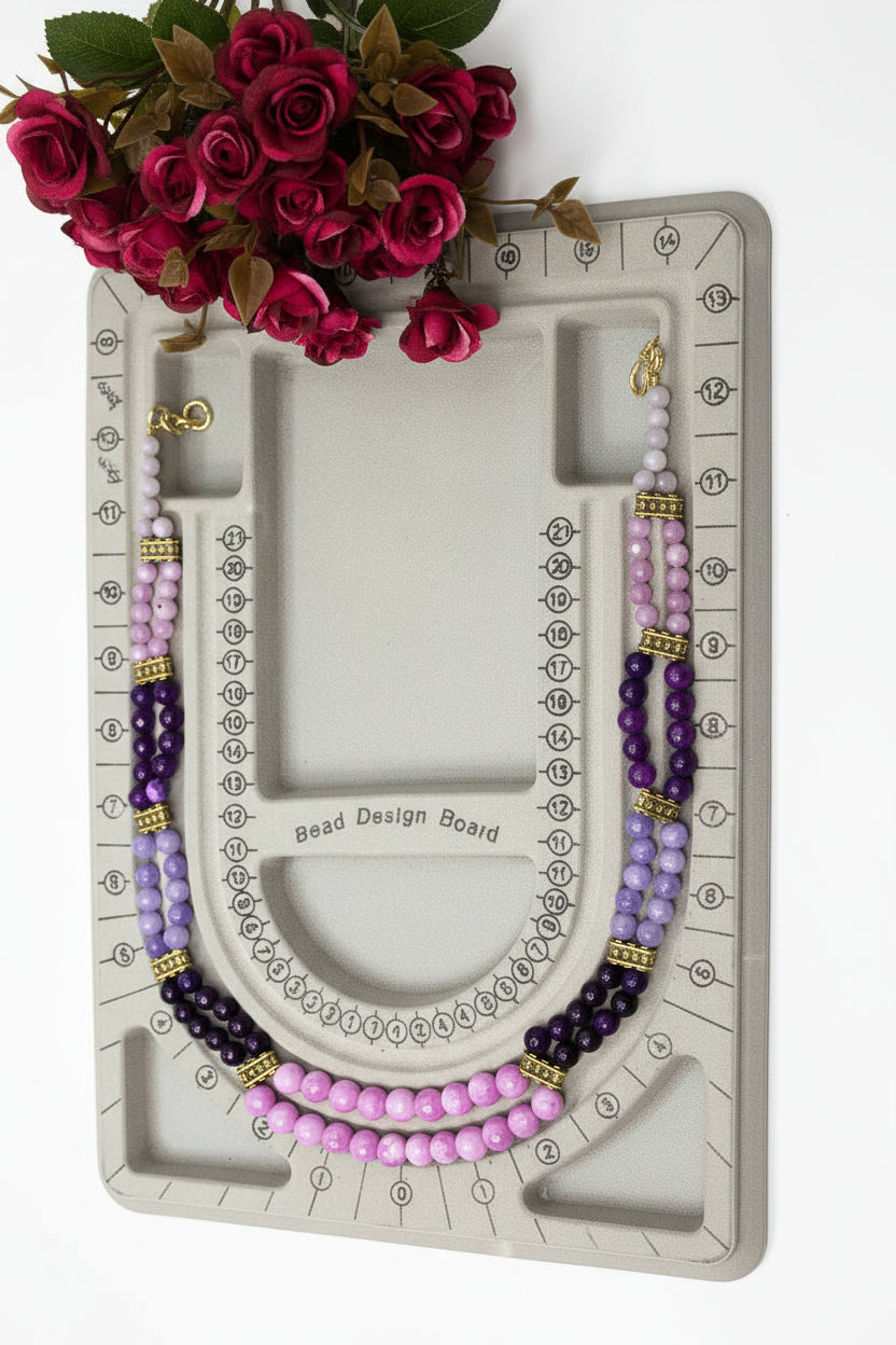 Tri-Color Gradient Agate Necklace Set