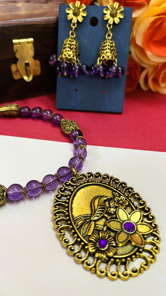 Brinjal Opulence Necklace Set