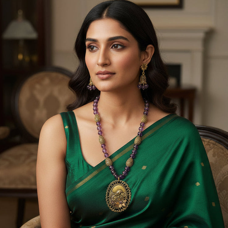 Brinjal Opulence Necklace Set