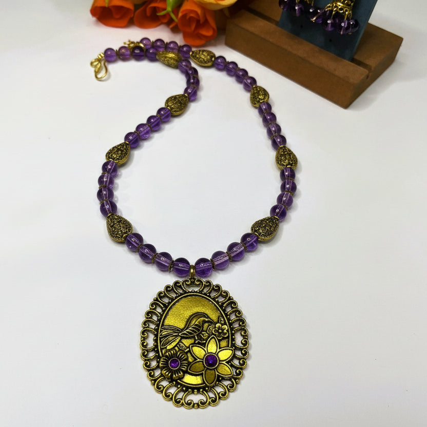 Brinjal Opulence Necklace Set