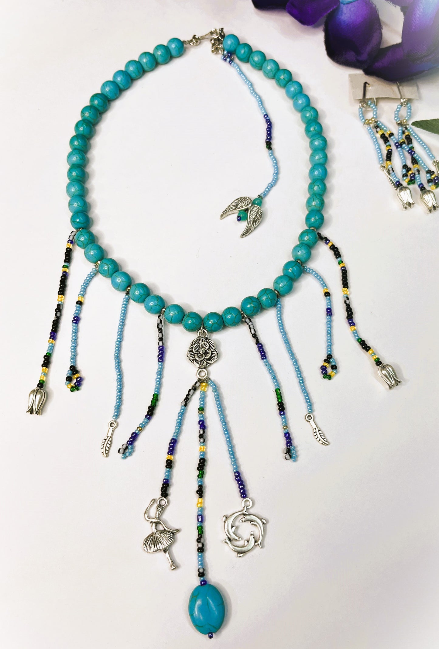 Firoza Charm Latkan Necklace Set