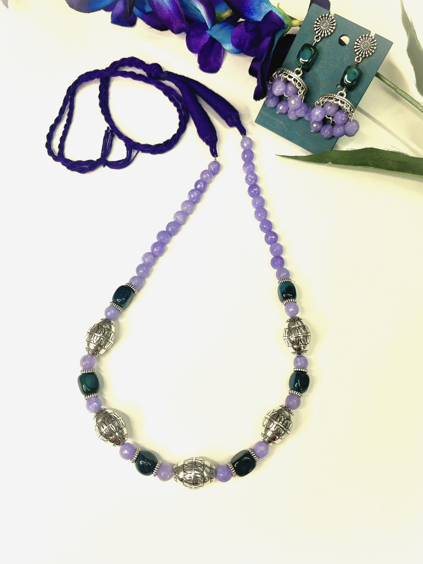 Agate Regal Bloom Necklace Set